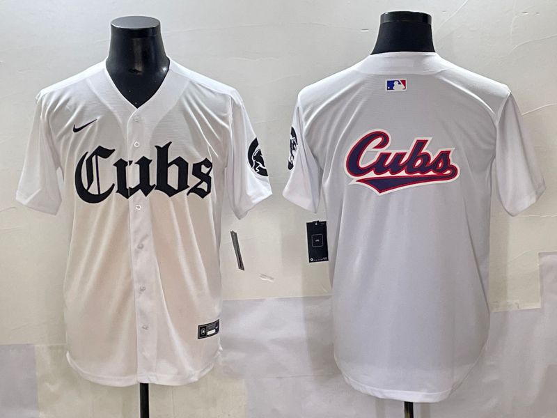 Men 2025 Chicago Cubs Blank White Five generations Joint Name Nike MLB Jersey style 8->chicago cubs->MLB Jersey